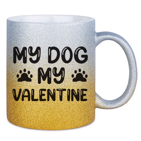 "My Dog my Valentine" Glitzertasse - Werbeagentur Baganz