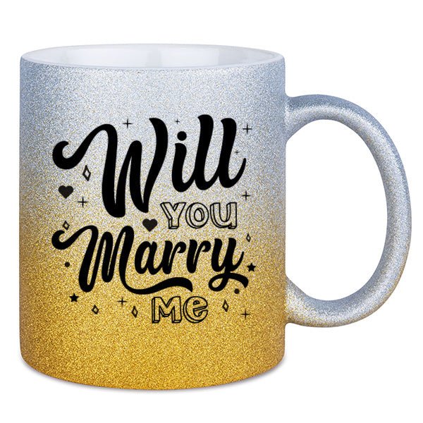 "Will you marry me" Glitzertasse - Werbeagentur Baganz